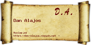 Dan Alajos névjegykártya